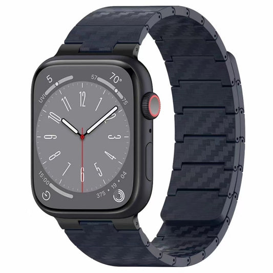 For Apple Watch SE 2023 44mm Carbon Fiber Magnetic Loop Watch Band(Midnight Blue) - Watch Bands by PMC Jewellery | Online Shopping South Africa | PMC Jewellery