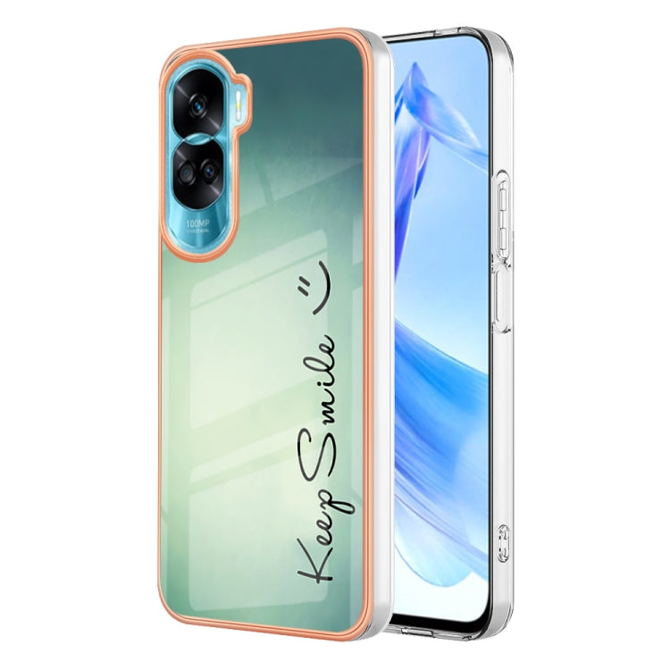 For Honor 90 Lite 5G Electroplating Marble Dual-side IMD Phone Case(Smile) - Honor Cases by PMC Jewellery | Online Shopping South Africa | PMC Jewellery | Buy Now Pay Later Mobicred