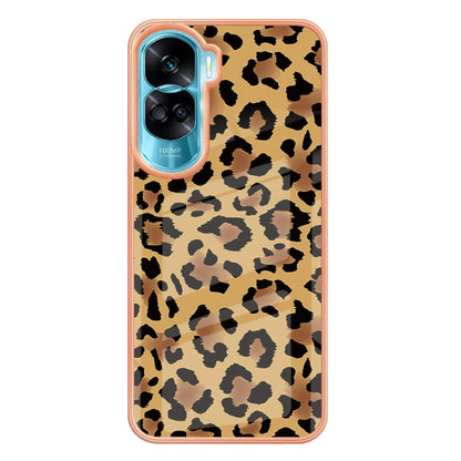 For Honor 90 Lite 5G Electroplating Marble Dual-side IMD Phone Case(Leopard Print) - Honor Cases by PMC Jewellery | Online Shopping South Africa | PMC Jewellery | Buy Now Pay Later Mobicred