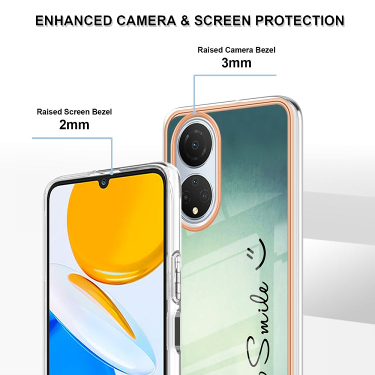 For Honor X7 Electroplating Marble Dual-side IMD Phone Case(Smile) - Honor Cases by PMC TechLife | Online Shopping South Africa | PMC TechLife | Buy Now Pay Later Mobicred