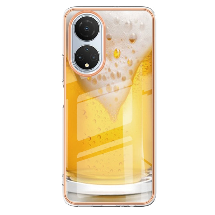 For Honor X7 Electroplating Marble Dual-side IMD Phone Case(Draft Beer) - Honor Cases by PMC Jewellery | Online Shopping South Africa | PMC Jewellery | Buy Now Pay Later Mobicred