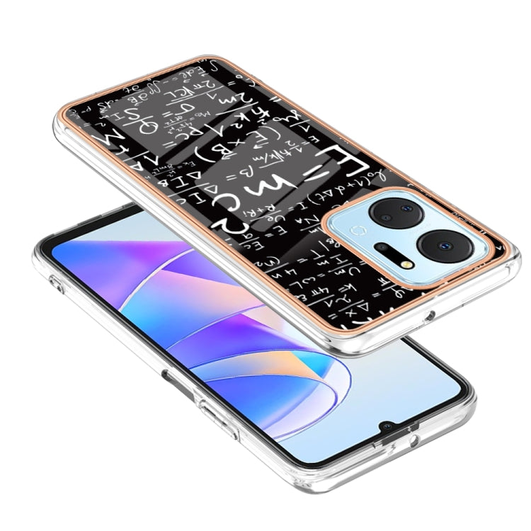 For Honor X7a Electroplating Marble Dual-side IMD Phone Case(Equation) - Honor Cases by PMC Jewellery | Online Shopping South Africa | PMC Jewellery | Buy Now Pay Later Mobicred