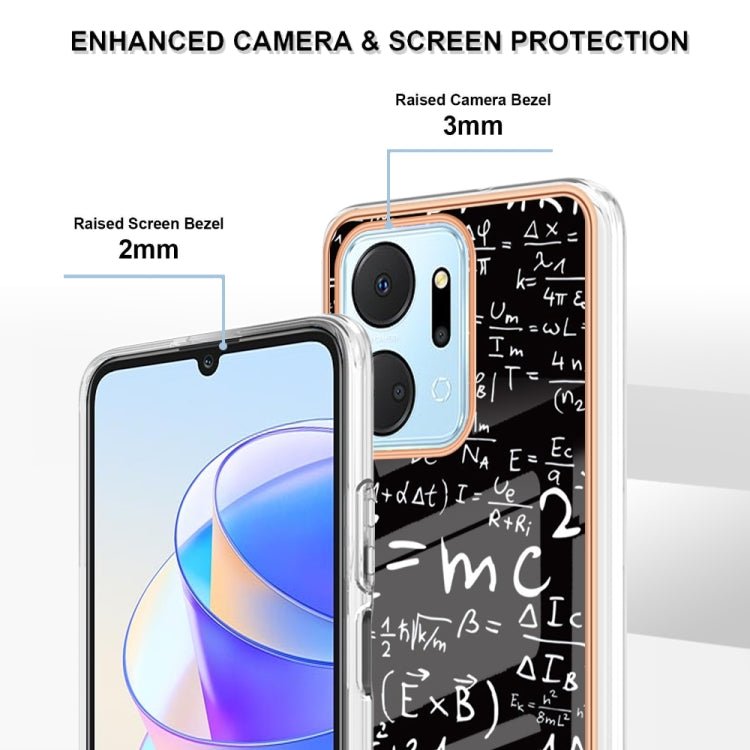 For Honor X7a Electroplating Marble Dual-side IMD Phone Case(Equation) - Honor Cases by PMC TechLife | Online Shopping South Africa | PMC TechLife | Buy Now Pay Later Mobicred