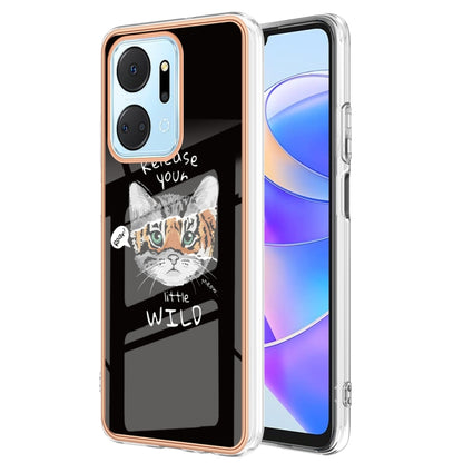 For Honor X7a Electroplating Marble Dual-side IMD Phone Case(Natural Growth) - Honor Cases by PMC Jewellery | Online Shopping South Africa | PMC Jewellery | Buy Now Pay Later Mobicred