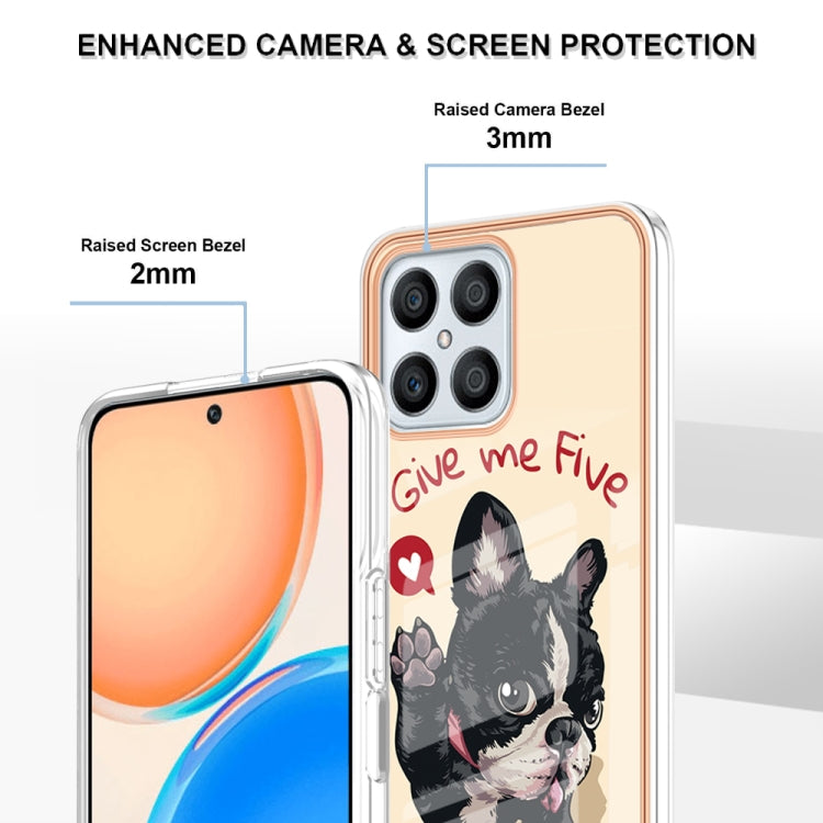 For Honor X8 4G Electroplating Marble Dual-side IMD Phone Case(Lucky Dog) - Honor Cases by PMC Jewellery | Online Shopping South Africa | PMC Jewellery | Buy Now Pay Later Mobicred