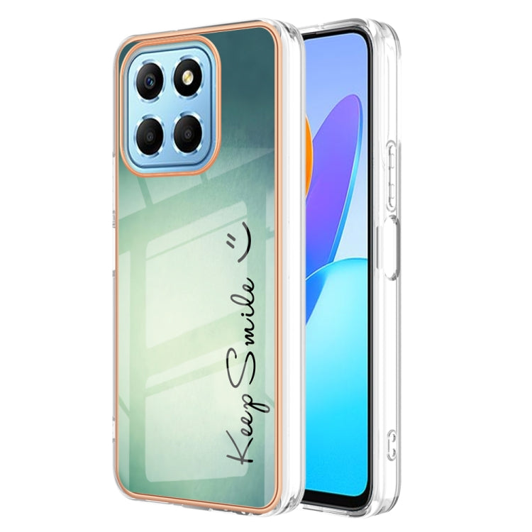 For Honor X8 5G / X6 4G Electroplating Marble Dual-side IMD Phone Case(Smile) - Honor Cases by PMC Jewellery | Online Shopping South Africa | PMC Jewellery | Buy Now Pay Later Mobicred