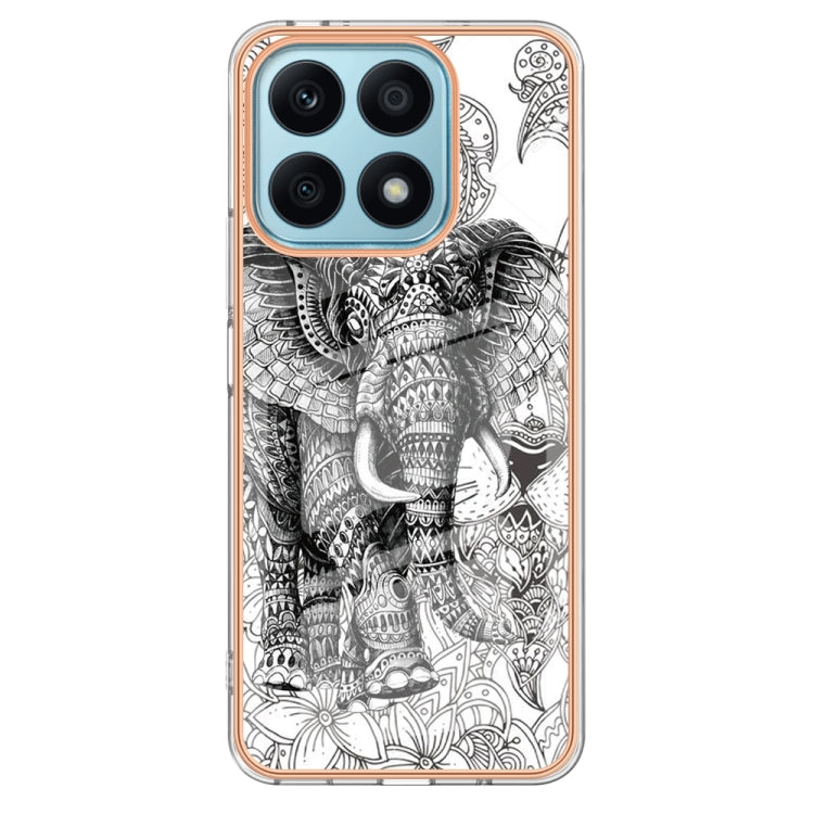 For Honor X8a Electroplating Marble Dual-side IMD Phone Case(Totem Elephant) - Honor Cases by PMC TechLife | Online Shopping South Africa | PMC TechLife | Buy Now Pay Later Mobicred
