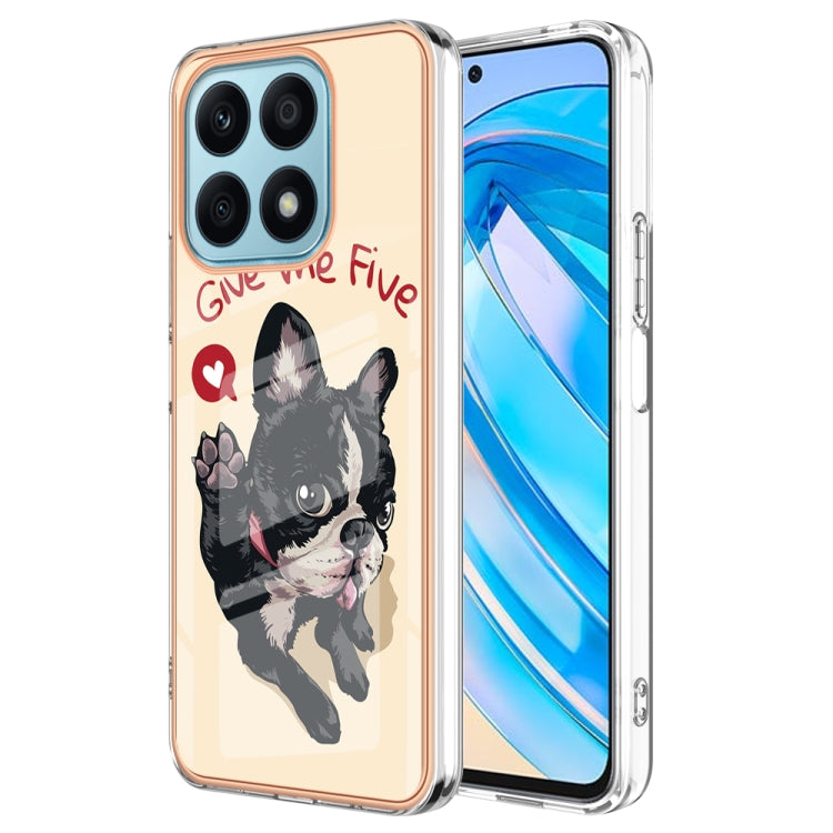 For Honor X8a Electroplating Marble Dual-side IMD Phone Case(Lucky Dog) - Honor Cases by PMC Jewellery | Online Shopping South Africa | PMC Jewellery | Buy Now Pay Later Mobicred