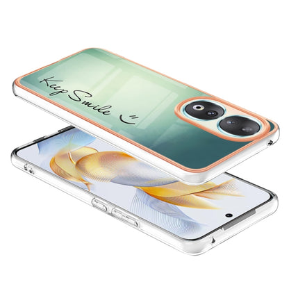 For Honor 90 5G Electroplating Marble Dual-side IMD Phone Case(Smile) - Honor Cases by PMC Jewellery | Online Shopping South Africa | PMC Jewellery | Buy Now Pay Later Mobicred