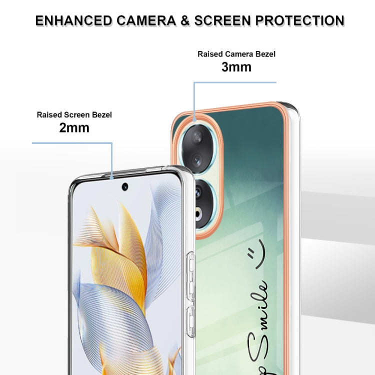 For Honor 90 5G Electroplating Marble Dual-side IMD Phone Case(Smile) - Honor Cases by PMC Jewellery | Online Shopping South Africa | PMC Jewellery | Buy Now Pay Later Mobicred