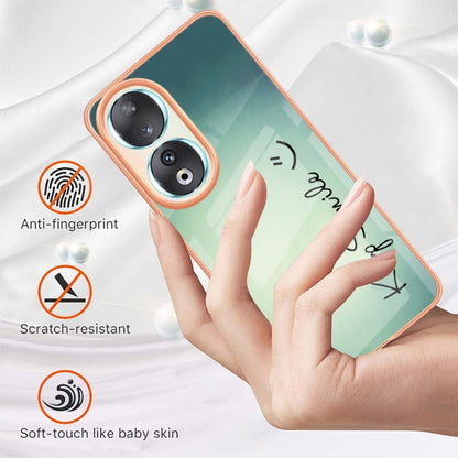 For Honor 90 5G Electroplating Marble Dual-side IMD Phone Case(Smile) - Honor Cases by PMC Jewellery | Online Shopping South Africa | PMC Jewellery | Buy Now Pay Later Mobicred