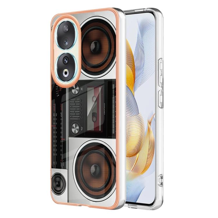 For Honor 90 5G Electroplating Marble Dual-side IMD Phone Case(Retro Radio) - Honor Cases by PMC Jewellery | Online Shopping South Africa | PMC Jewellery | Buy Now Pay Later Mobicred