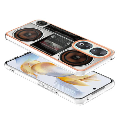 For Honor 90 5G Electroplating Marble Dual-side IMD Phone Case(Retro Radio) - Honor Cases by PMC Jewellery | Online Shopping South Africa | PMC Jewellery | Buy Now Pay Later Mobicred