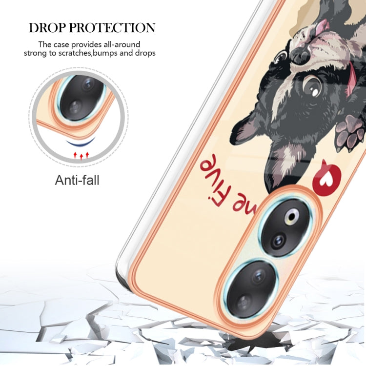 For Honor 90 5G Electroplating Marble Dual-side IMD Phone Case(Lucky Dog) - Honor Cases by PMC Jewellery | Online Shopping South Africa | PMC Jewellery | Buy Now Pay Later Mobicred