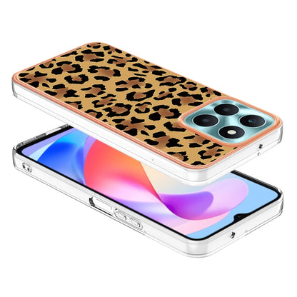 For Honor X6a Electroplating Marble Dual-side IMD Phone Case(Leopard Print) - Honor Cases by PMC Jewellery | Online Shopping South Africa | PMC Jewellery | Buy Now Pay Later Mobicred