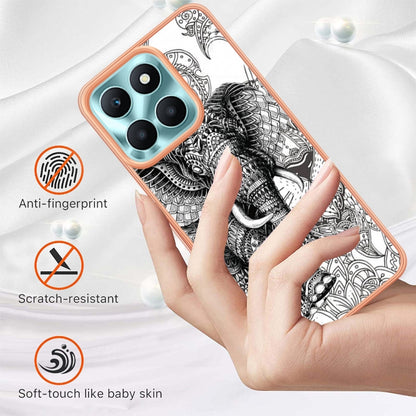 For Honor X6a Electroplating Marble Dual-side IMD Phone Case(Totem Elephant) - Honor Cases by PMC Jewellery | Online Shopping South Africa | PMC Jewellery | Buy Now Pay Later Mobicred