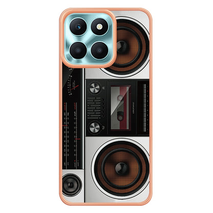 For Honor X6a Electroplating Marble Dual-side IMD Phone Case(Retro Radio) - Honor Cases by PMC Jewellery | Online Shopping South Africa | PMC Jewellery | Buy Now Pay Later Mobicred