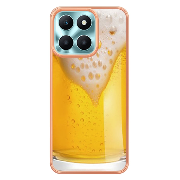 For Honor X6a Electroplating Marble Dual-side IMD Phone Case(Draft Beer) - Honor Cases by PMC TechLife | Online Shopping South Africa | PMC TechLife | Buy Now Pay Later Mobicred
