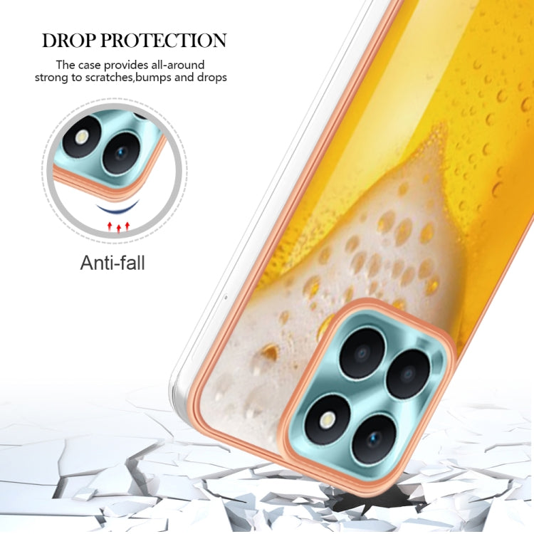 For Honor X6a Electroplating Marble Dual-side IMD Phone Case(Draft Beer) - Honor Cases by PMC TechLife | Online Shopping South Africa | PMC TechLife | Buy Now Pay Later Mobicred