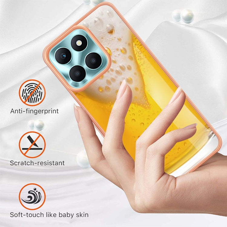 For Honor X6a Electroplating Marble Dual-side IMD Phone Case(Draft Beer) - Honor Cases by PMC TechLife | Online Shopping South Africa | PMC TechLife | Buy Now Pay Later Mobicred