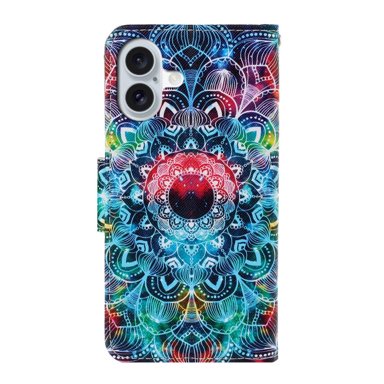 For iPhone 16 Plus 3D Colored Drawing Flip Leather Phone Case(Mandala) - iPhone 16 Plus Cases by PMC TechLife | Online Shopping South Africa | PMC TechLife | Buy Now Pay Later Mobicred