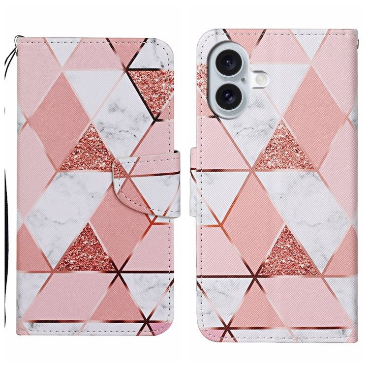 For iPhone 16 3D Colored Drawing Flip Leather Phone Case(Marble) - iPhone 16 Cases by PMC TechLife | Online Shopping South Africa | PMC TechLife | Buy Now Pay Later Mobicred