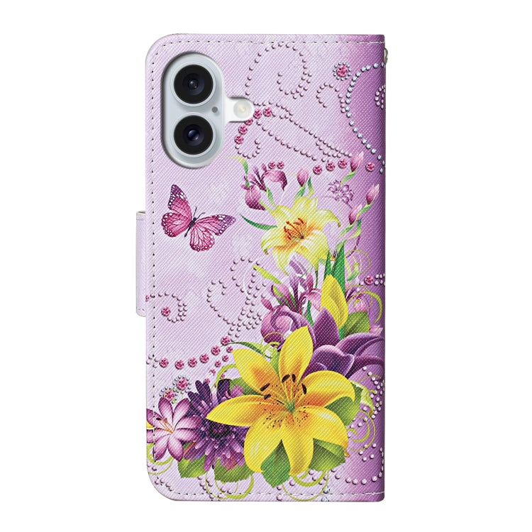 For iPhone 16 3D Colored Drawing Flip Leather Phone Case(Yellow Flowers) - iPhone 16 Cases by PMC Jewellery | Online Shopping South Africa | PMC Jewellery | Buy Now Pay Later Mobicred