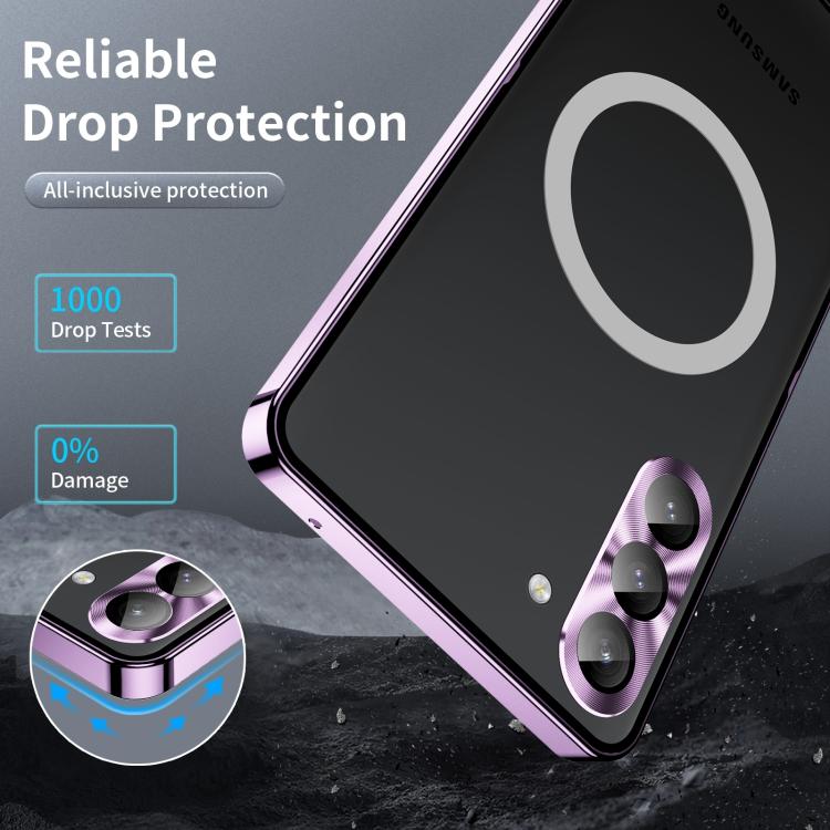 For Samsung Galaxy S25+ 5G MagSafe Magnetic Frosted Metal Phone Case(Purple) - Galaxy S25+ 5G Cases by PMC Jewellery | Online Shopping South Africa | PMC Jewellery | Buy Now Pay Later Mobicred