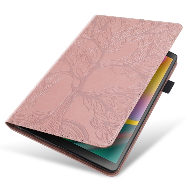 For Samsung Galaxy Tab S9+ Life Tree Series Horizontal Flip Leather Tablet Case(Rose Gold) - Galaxy Tab S9+ Cases by PMC Jewellery | Online Shopping South Africa | PMC Jewellery | Buy Now Pay Later Mobicred