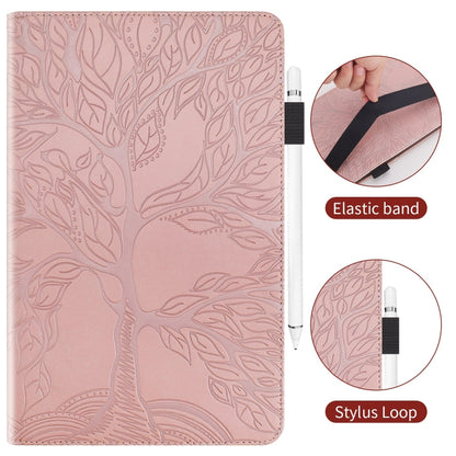 For Samsung Galaxy Tab S9+ Life Tree Series Horizontal Flip Leather Tablet Case(Rose Gold) - Galaxy Tab S9+ Cases by PMC Jewellery | Online Shopping South Africa | PMC Jewellery | Buy Now Pay Later Mobicred