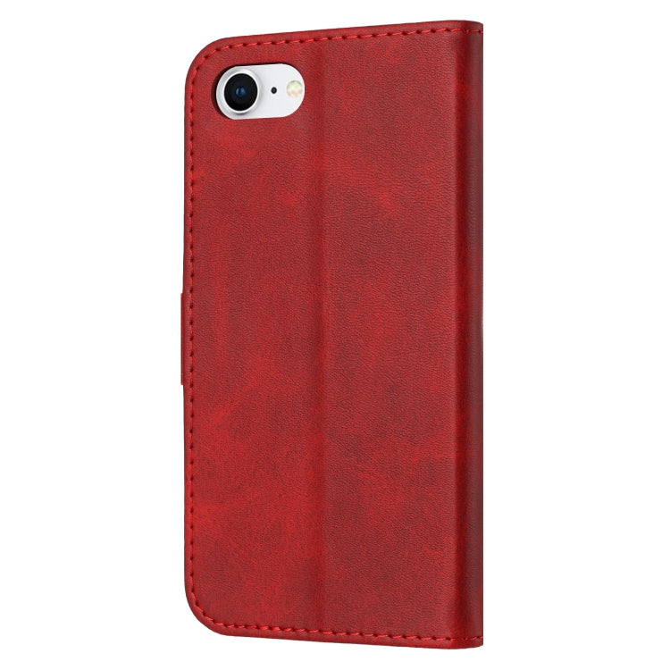 For iPhone SE 2024 Embossed Happy Cat Pattern Flip Leather Phone Case(Red) - More iPhone Cases by PMC Jewellery | Online Shopping South Africa | PMC Jewellery | Buy Now Pay Later Mobicred