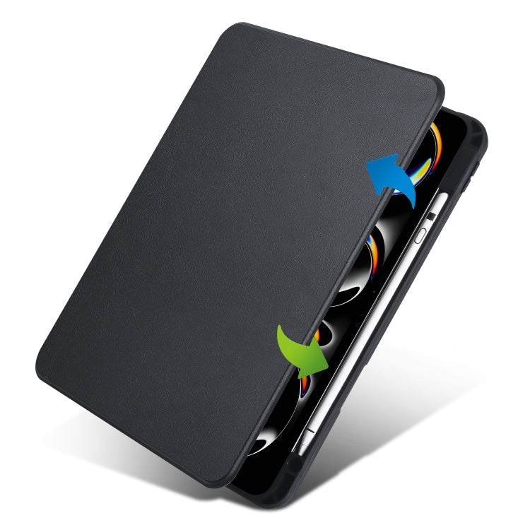 For iPad Pro 11 2024 Acrylic 360 Rotation Detachable Leather Tablet Case(Black) - iPad Pro 11 2024 Cases by PMC TechLife | Online Shopping South Africa | PMC TechLife | Buy Now Pay Later Mobicred