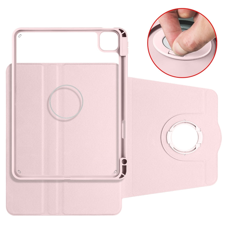 For iPad Pro 11 2024 Acrylic 360 Rotation Detachable Leather Tablet Case(Sand Pink) - iPad Pro 11 2024 Cases by PMC Jewellery | Online Shopping South Africa | PMC Jewellery | Buy Now Pay Later Mobicred