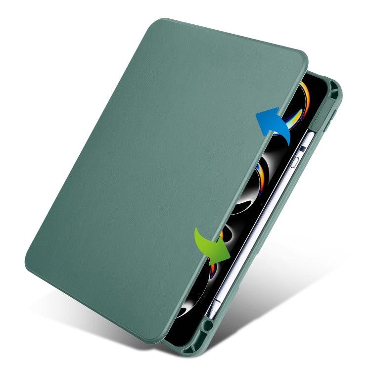 For iPad Pro 11 2024 Acrylic 360 Rotation Detachable Leather Tablet Case(Deep Green) - iPad Pro 11 2024 Cases by PMC Jewellery | Online Shopping South Africa | PMC Jewellery | Buy Now Pay Later Mobicred