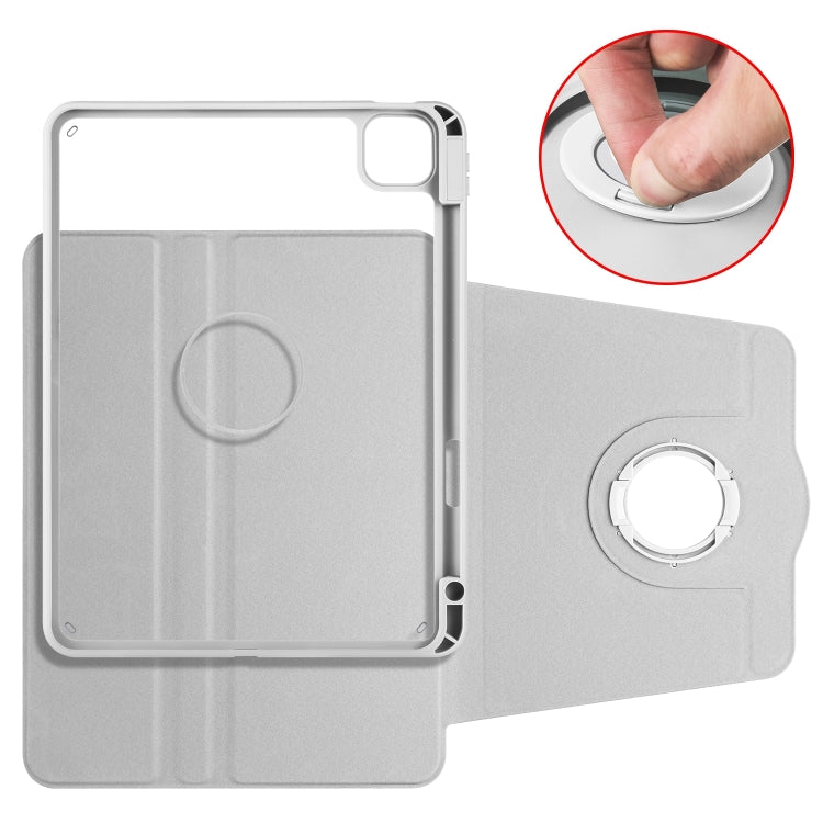 For iPad Pro 13 2024 Acrylic 360 Rotation Detachable Leather Tablet Case(Grey) - iPad Pro 13 2024 Cases by PMC TechLife | Online Shopping South Africa | PMC TechLife | Buy Now Pay Later Mobicred