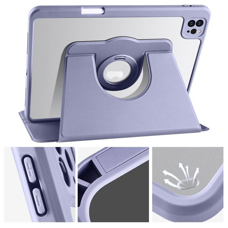 For iPad Pro 13 2024 Acrylic 360 Rotation Detachable Leather Tablet Case(Lavender Purple) - iPad Pro 13 2024 Cases by PMC Jewellery | Online Shopping South Africa | PMC Jewellery | Buy Now Pay Later Mobicred