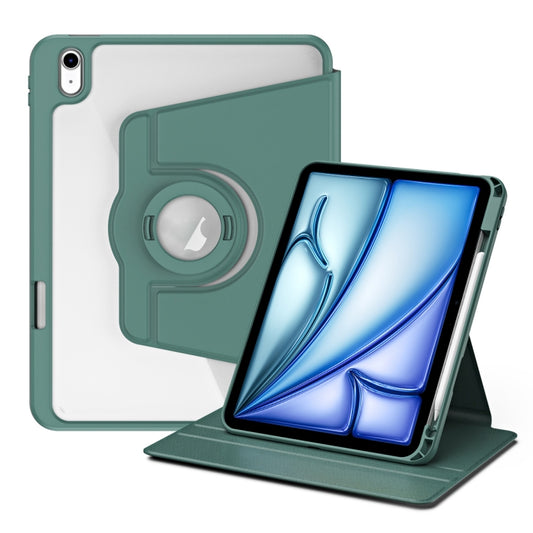 For iPad Air 11 2024 Acrylic 360 Rotation Detachable Leather Tablet Case(Deep Green) - iPad Air 11 2024 Cases by PMC Jewellery | Online Shopping South Africa | PMC Jewellery | Buy Now Pay Later Mobicred