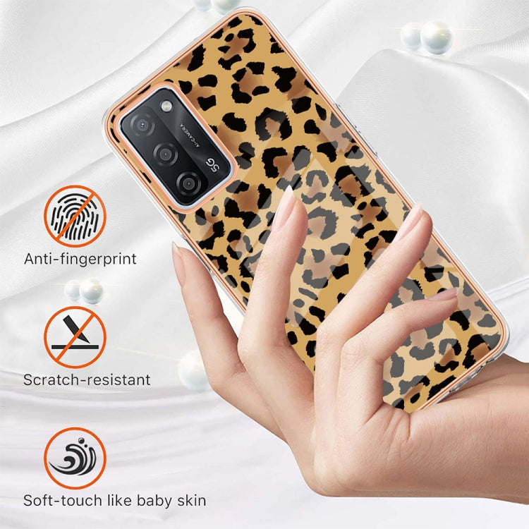 For OPPO A55 5G / A53s 5G / A54 4G Electroplating Marble Dual-side IMD Phone Case(Leopard Print) - OPPO Cases by PMC Jewellery | Online Shopping South Africa | PMC Jewellery | Buy Now Pay Later Mobicred