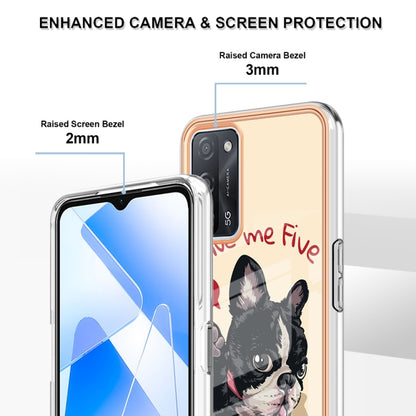 For OPPO A55 5G / A53s 5G / A54 4G Electroplating Marble Dual-side IMD Phone Case(Lucky Dog) - OPPO Cases by PMC Jewellery | Online Shopping South Africa | PMC Jewellery | Buy Now Pay Later Mobicred