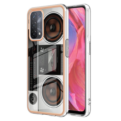 For OPPO A74 / A93 5G / A54 5G / A93s 5G Electroplating Marble Dual-side IMD Phone Case(Retro Radio) - OPPO Cases by PMC Jewellery | Online Shopping South Africa | PMC Jewellery | Buy Now Pay Later Mobicred