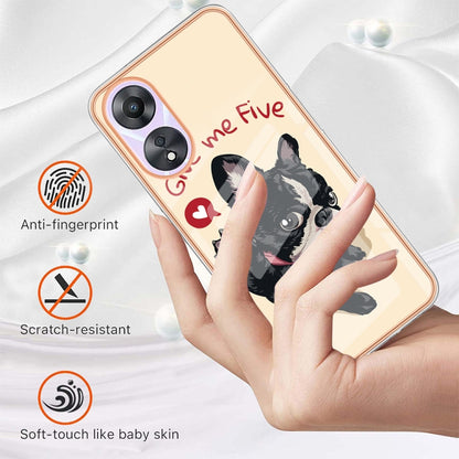 For OPPO A78 / A58 Electroplating Marble Dual-side IMD Phone Case(Lucky Dog) - OPPO Cases by PMC Jewellery | Online Shopping South Africa | PMC Jewellery | Buy Now Pay Later Mobicred