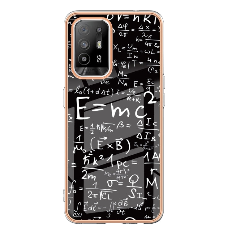 For OPPO A94 5G / A95 5G Electroplating Marble Dual-side IMD Phone Case(Equation) - OPPO Cases by PMC Jewellery | Online Shopping South Africa | PMC Jewellery | Buy Now Pay Later Mobicred