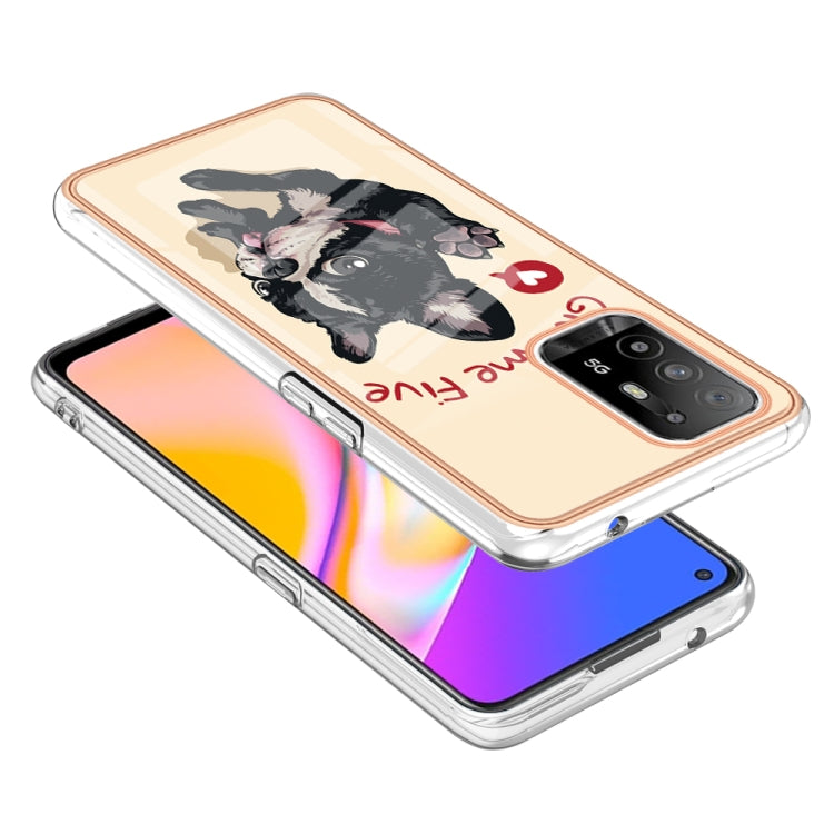 For OPPO A94 5G / A95 5G Electroplating Marble Dual-side IMD Phone Case(Lucky Dog) - OPPO Cases by PMC Jewellery | Online Shopping South Africa | PMC Jewellery | Buy Now Pay Later Mobicred