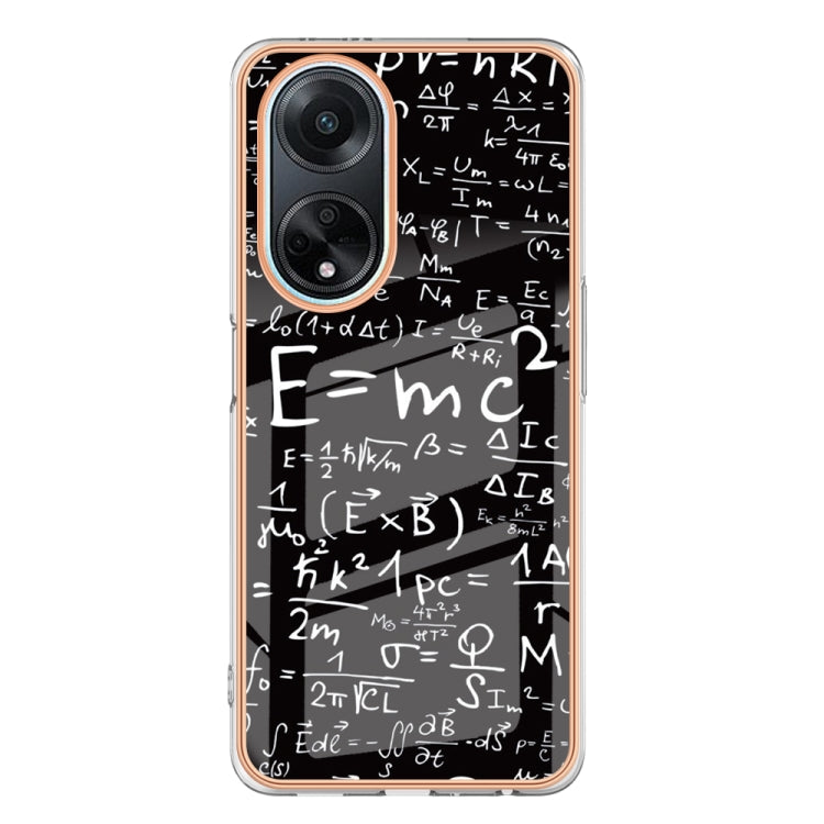 For OPPO A98 Electroplating Marble Dual-side IMD Phone Case(Equation) - OPPO Cases by PMC TechLife | Online Shopping South Africa | PMC TechLife | Buy Now Pay Later Mobicred
