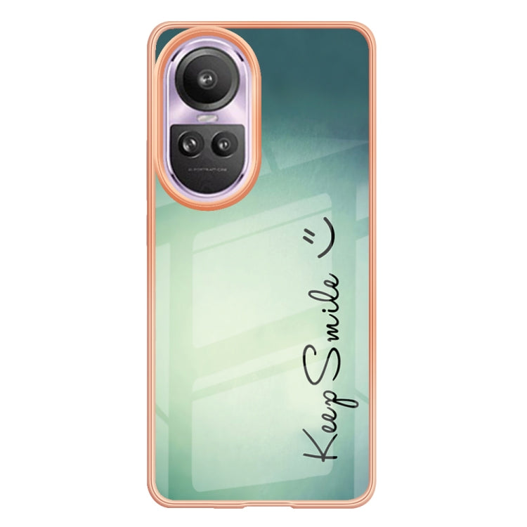 For OPPO Reno10 Pro 5G Global Electroplating Marble Dual-side IMD Phone Case(Smile) - OPPO Cases by PMC TechLife | Online Shopping South Africa | PMC TechLife | Buy Now Pay Later Mobicred