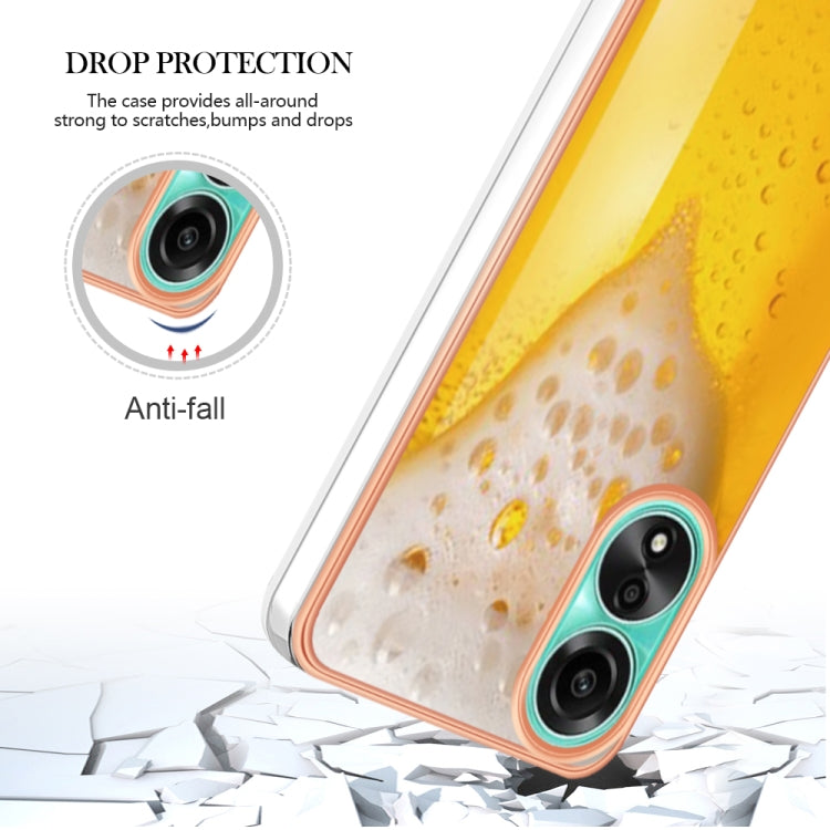 For OPPO A78 4G Electroplating Marble Dual-side IMD Phone Case(Draft Beer) - OPPO Cases by PMC TechLife | Online Shopping South Africa | PMC TechLife | Buy Now Pay Later Mobicred