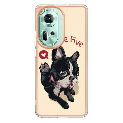 For OPPO Reno11 5G Global Electroplating Marble Dual-side IMD Phone Case(Lucky Dog) - Reno11 Cases by PMC Jewellery | Online Shopping South Africa | PMC Jewellery | Buy Now Pay Later Mobicred