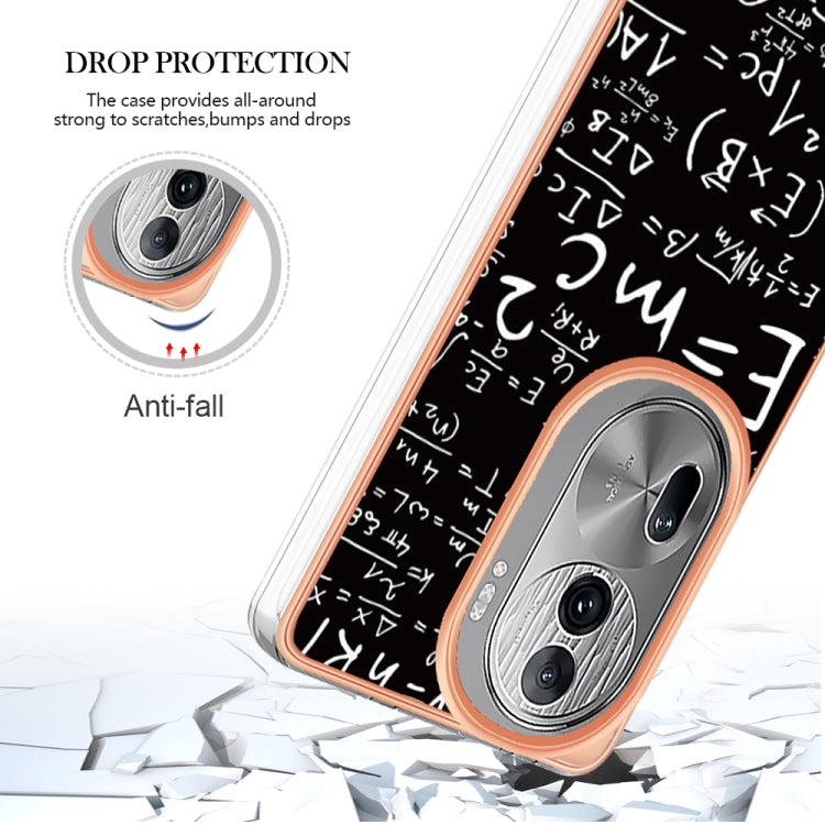 For OPPO Reno11 Pro 5G Global Electroplating Marble Dual-side IMD Phone Case(Equation) - Reno11 Pro Cases by PMC TechLife | Online Shopping South Africa | PMC TechLife | Buy Now Pay Later Mobicred