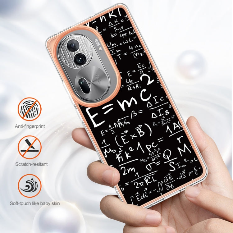 For OPPO Reno11 Pro 5G Global Electroplating Marble Dual-side IMD Phone Case(Equation) - Reno11 Pro Cases by PMC TechLife | Online Shopping South Africa | PMC TechLife | Buy Now Pay Later Mobicred