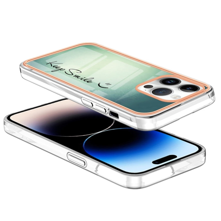 For iPhone 16 Pro Max Electroplating Marble Dual-side IMD Phone Case(Smile) - iPhone 16 Pro Max Cases by PMC Jewellery | Online Shopping South Africa | PMC Jewellery | Buy Now Pay Later Mobicred